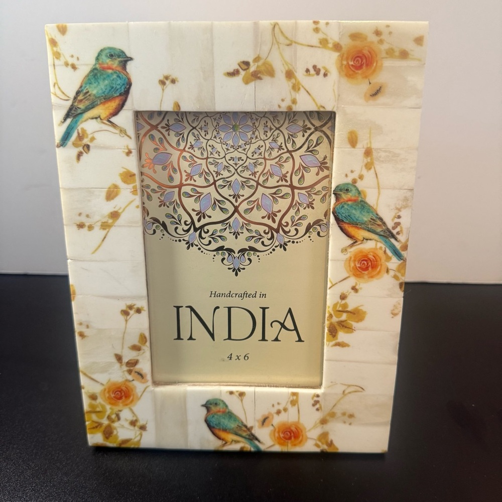 Handcrafted Floral and Birds picture Frame 4x6 made in India